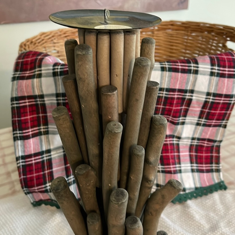 Wooden candle holder